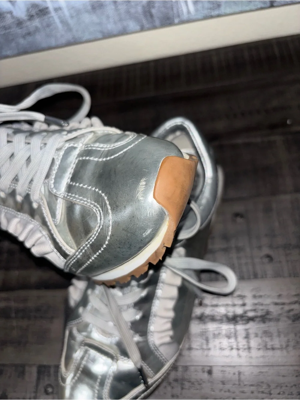 Tory Burch metallic leather